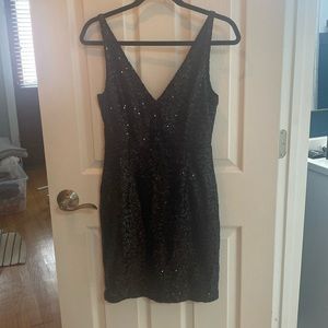 Black sequin mini dress